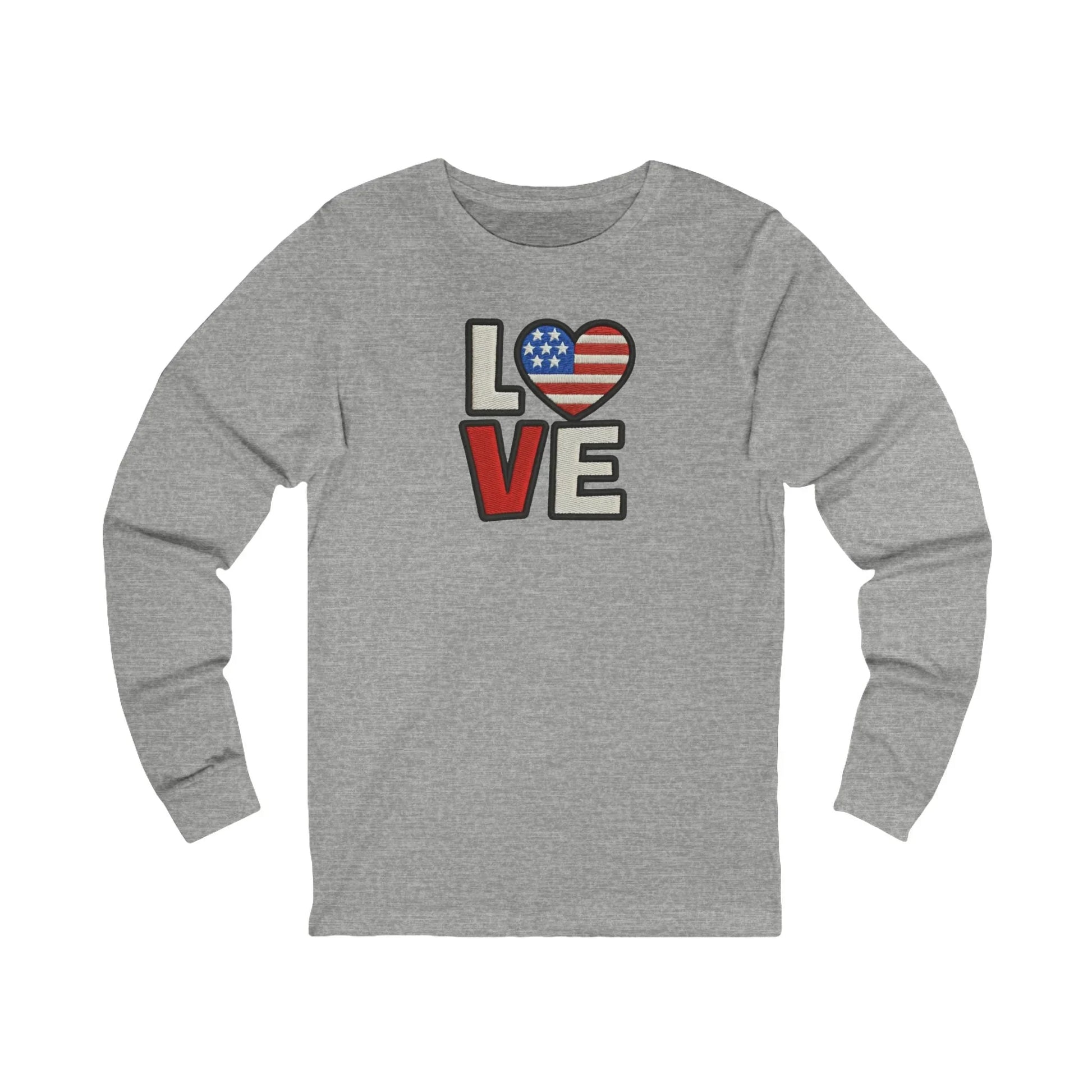 LOVE With Patriotic Heart Long Sleeve Tee - LiberTees for All
