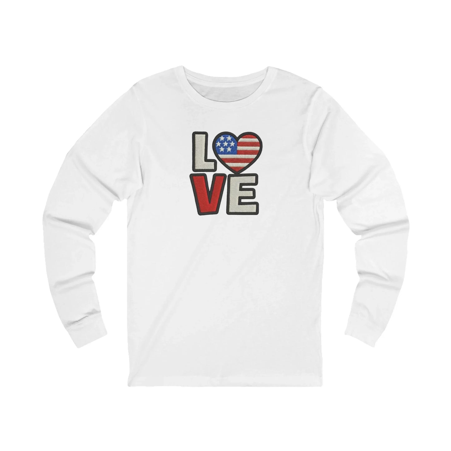 LOVE With Patriotic Heart Long Sleeve Tee - LiberTees for All