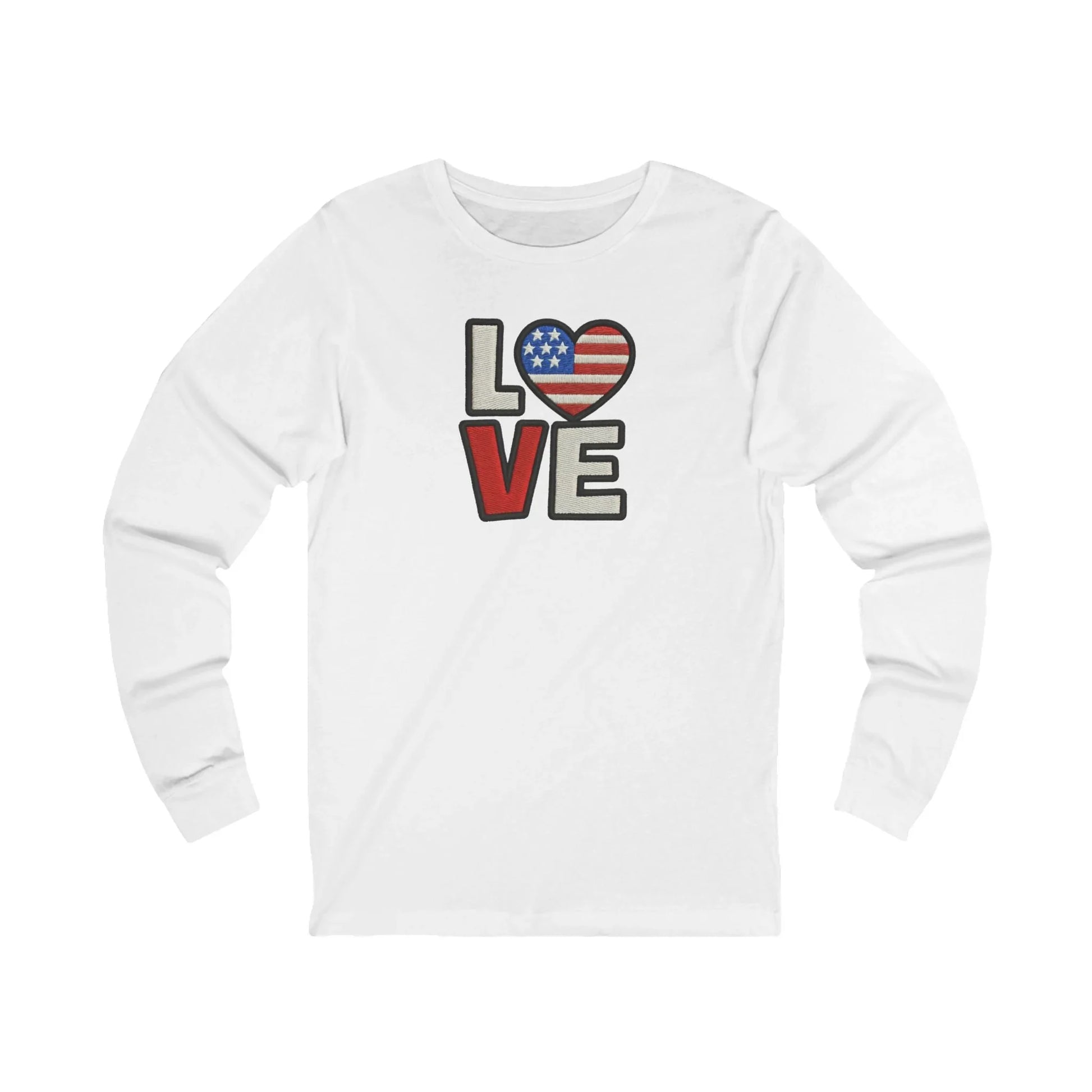 LOVE With Patriotic Heart Long Sleeve Tee - LiberTees for All