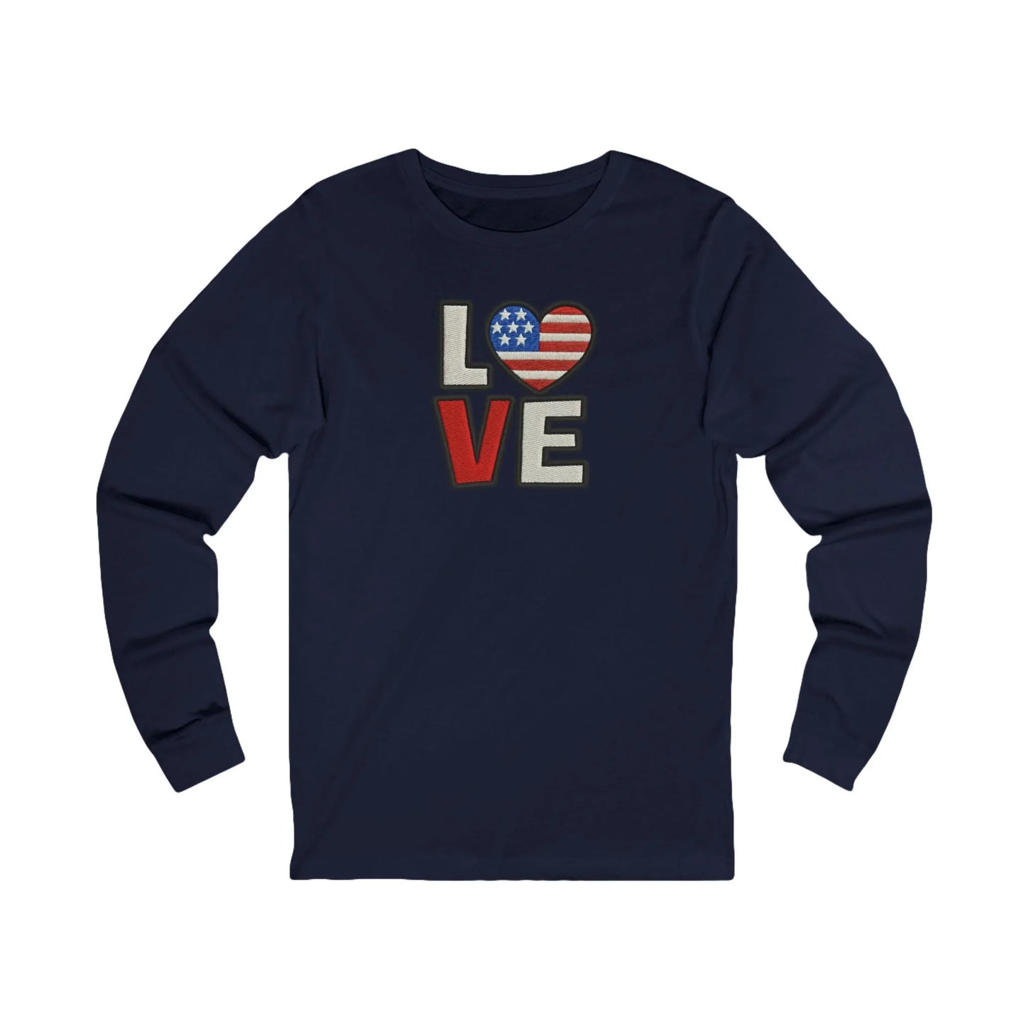 LOVE With Patriotic Heart Long Sleeve Tee - LiberTees for All