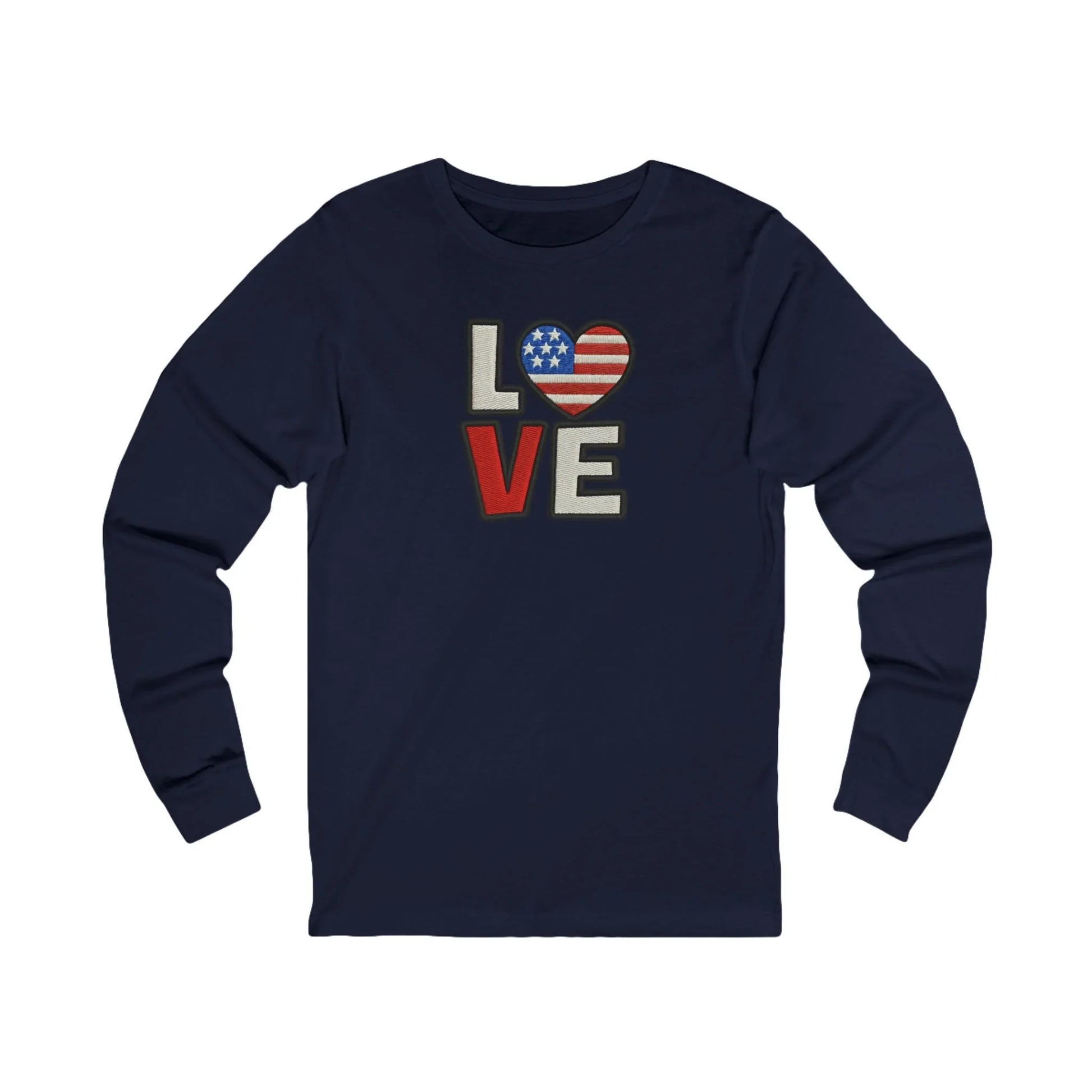 LOVE With Patriotic Heart Long Sleeve Tee - LiberTees for All