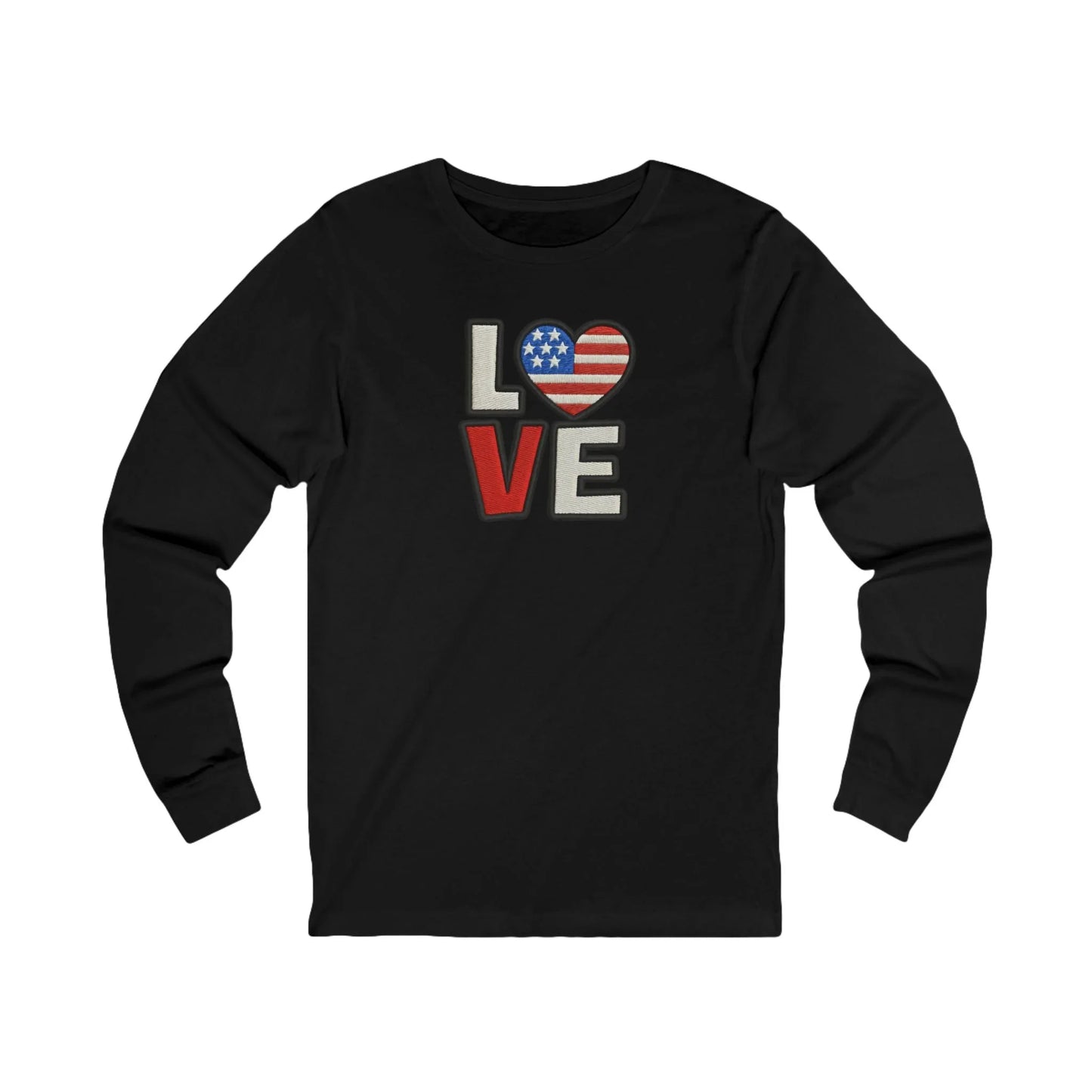 LOVE With Patriotic Heart Long Sleeve Tee - LiberTees for All