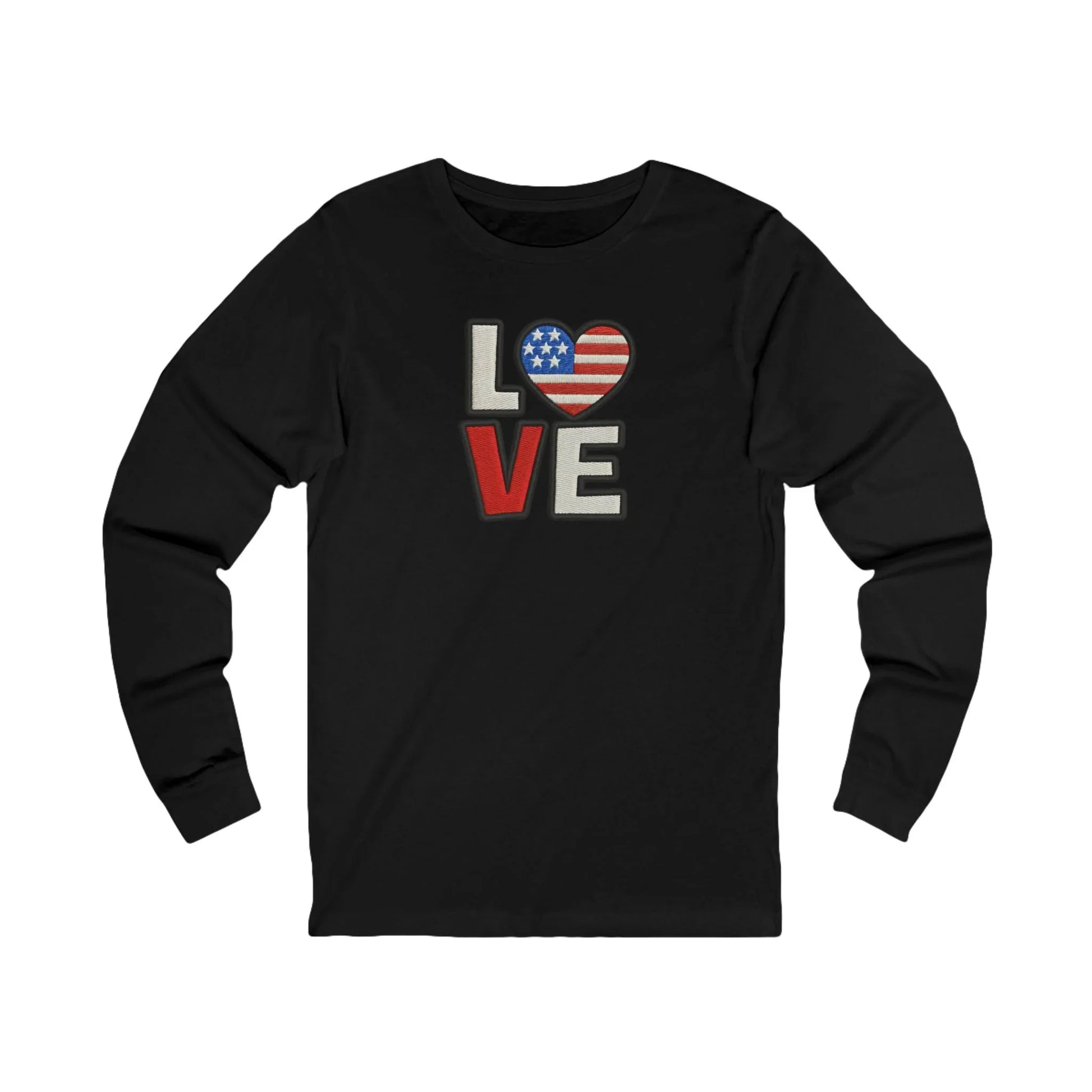 LOVE With Patriotic Heart Long Sleeve Tee - LiberTees for All