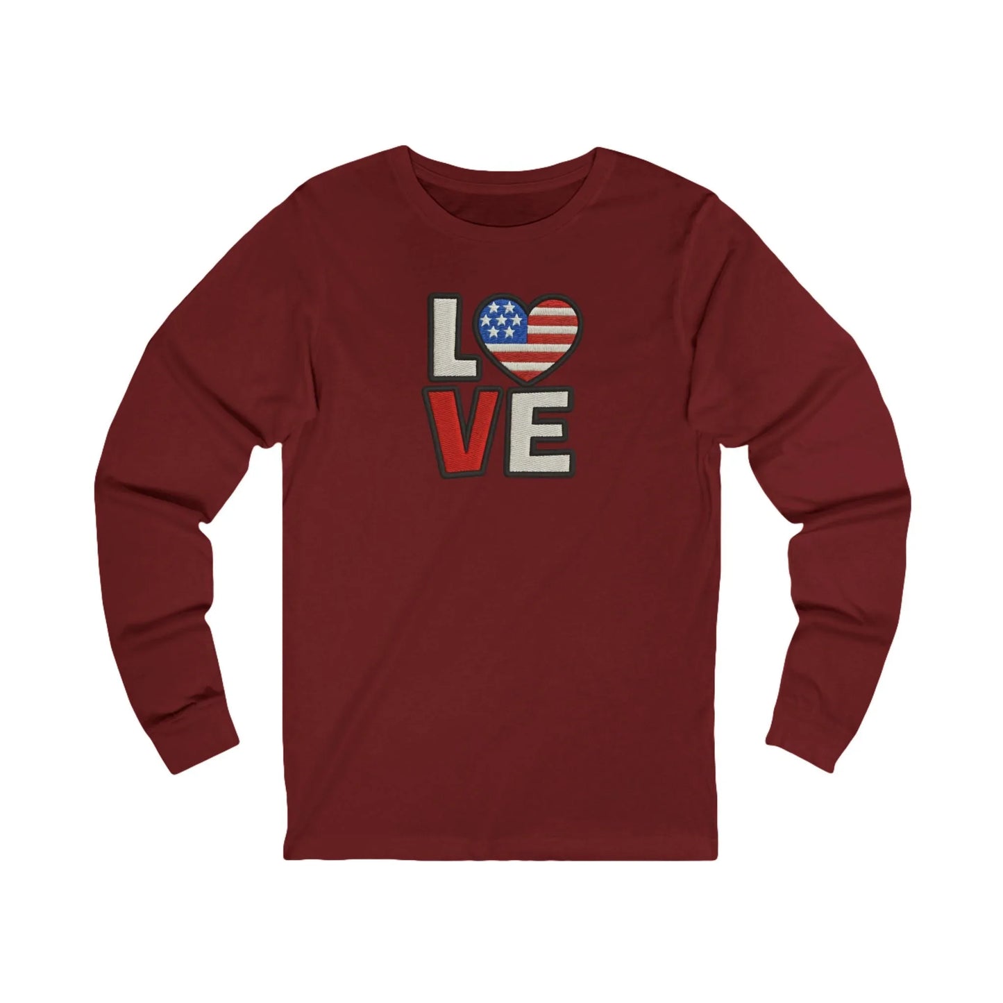 LOVE With Patriotic Heart Long Sleeve Tee - LiberTees for All