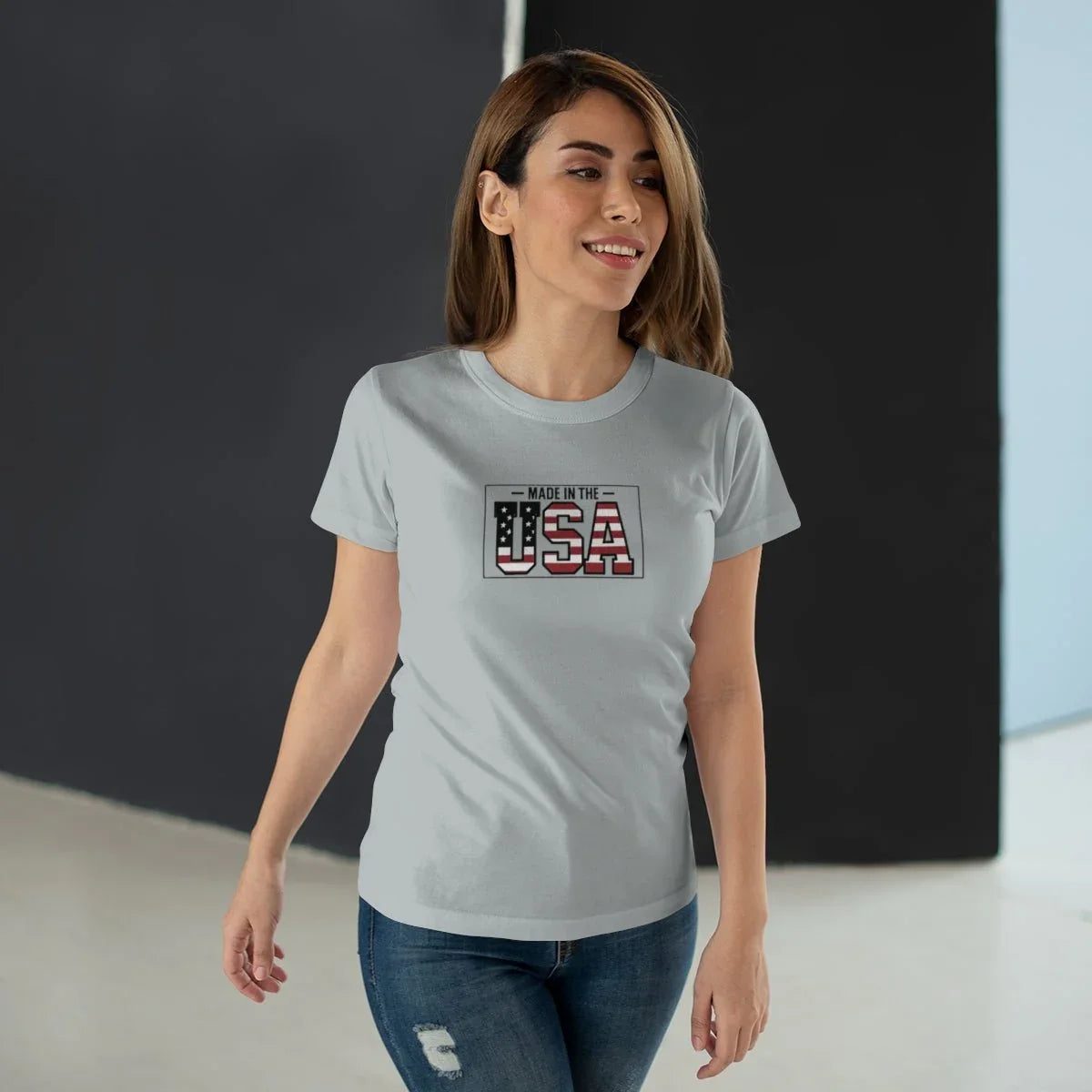 Made in the USA Women's T-Shirt — American Flag Graphic Tee - LiberTees for All