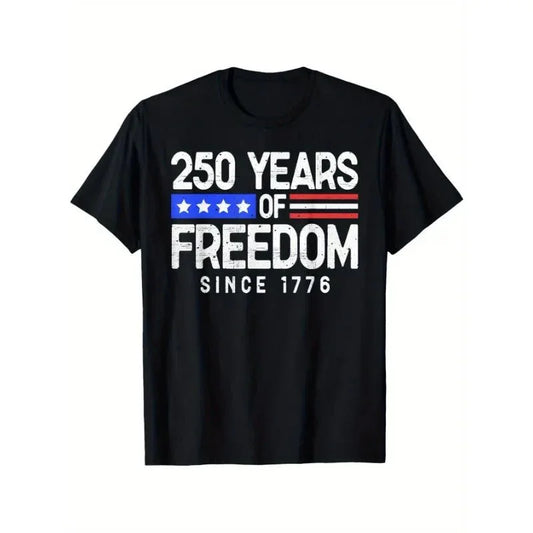 Men's Patriotic 250 Years of Freedom American Flag T-Shirt - LiberTees for All