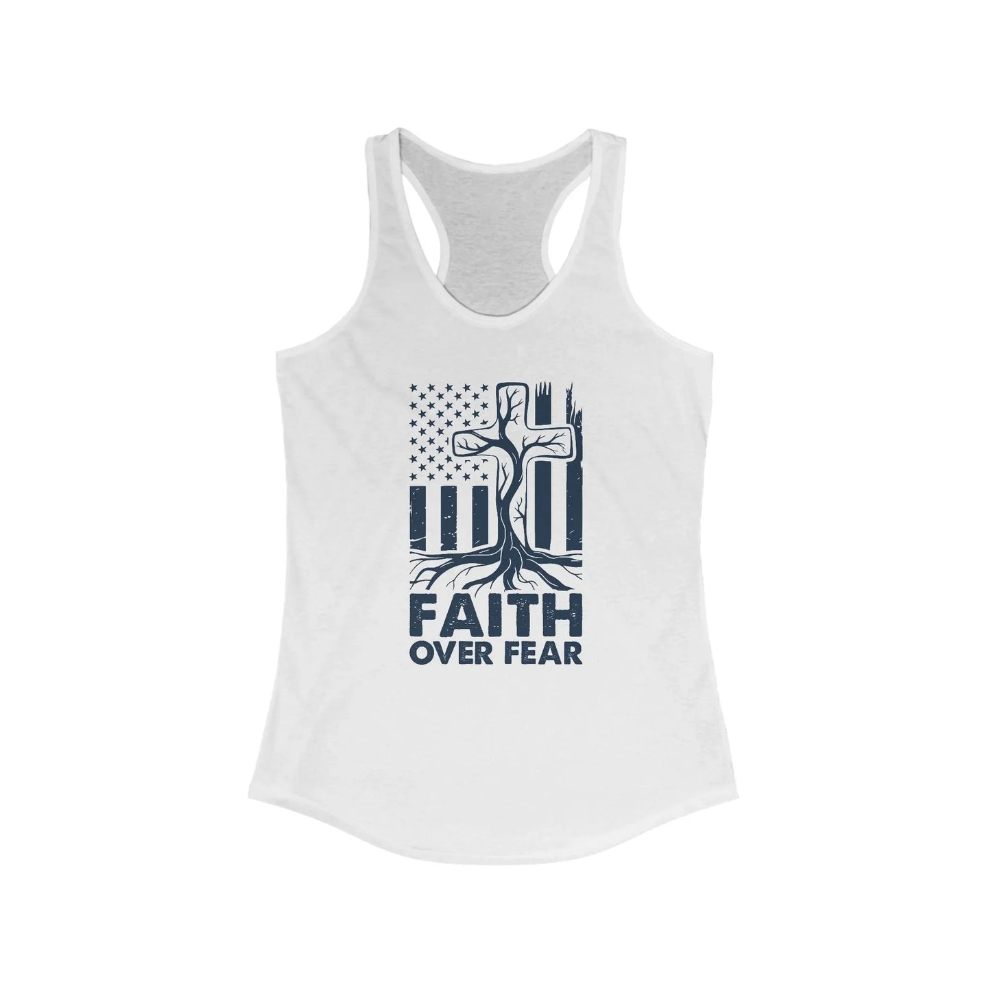 Racerback Tank Top - Faith Over Fear Tree Roots Design - LiberTees for All