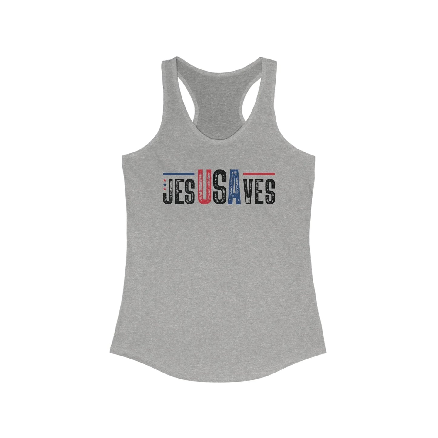 Racerback Tank Top Jesus Saves USA Patriotic Women's Shirt - LiberTees for All