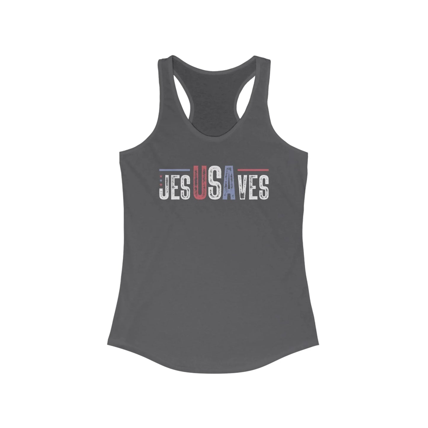 Racerback Tank Top Jesus Saves USA Patriotic Women's Shirt - LiberTees for All