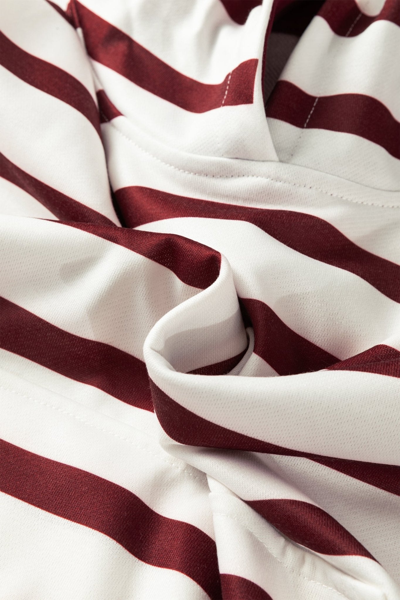 Red Stripe Pullover Hoodie Ribbed Solid Pants 2pcs Set Outfit - LiberTees for All