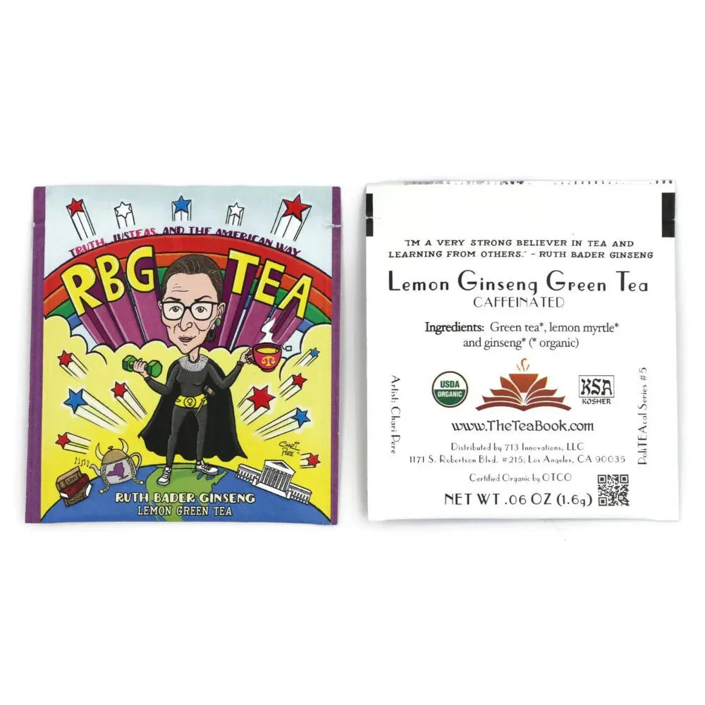Ruth Bader Ginseng (RBG): Organic Lemon Ginseng Green Tea (Caffeinated) (Ruth Bader Ginsburg) - LiberTees for All