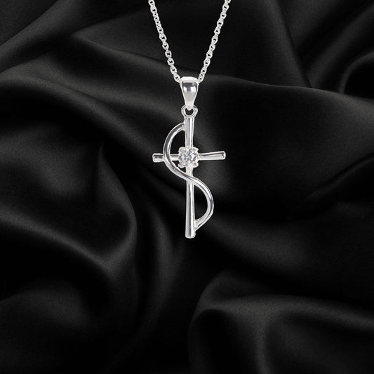 Silver Plated Cross With Sash Necklace - LiberTees for All