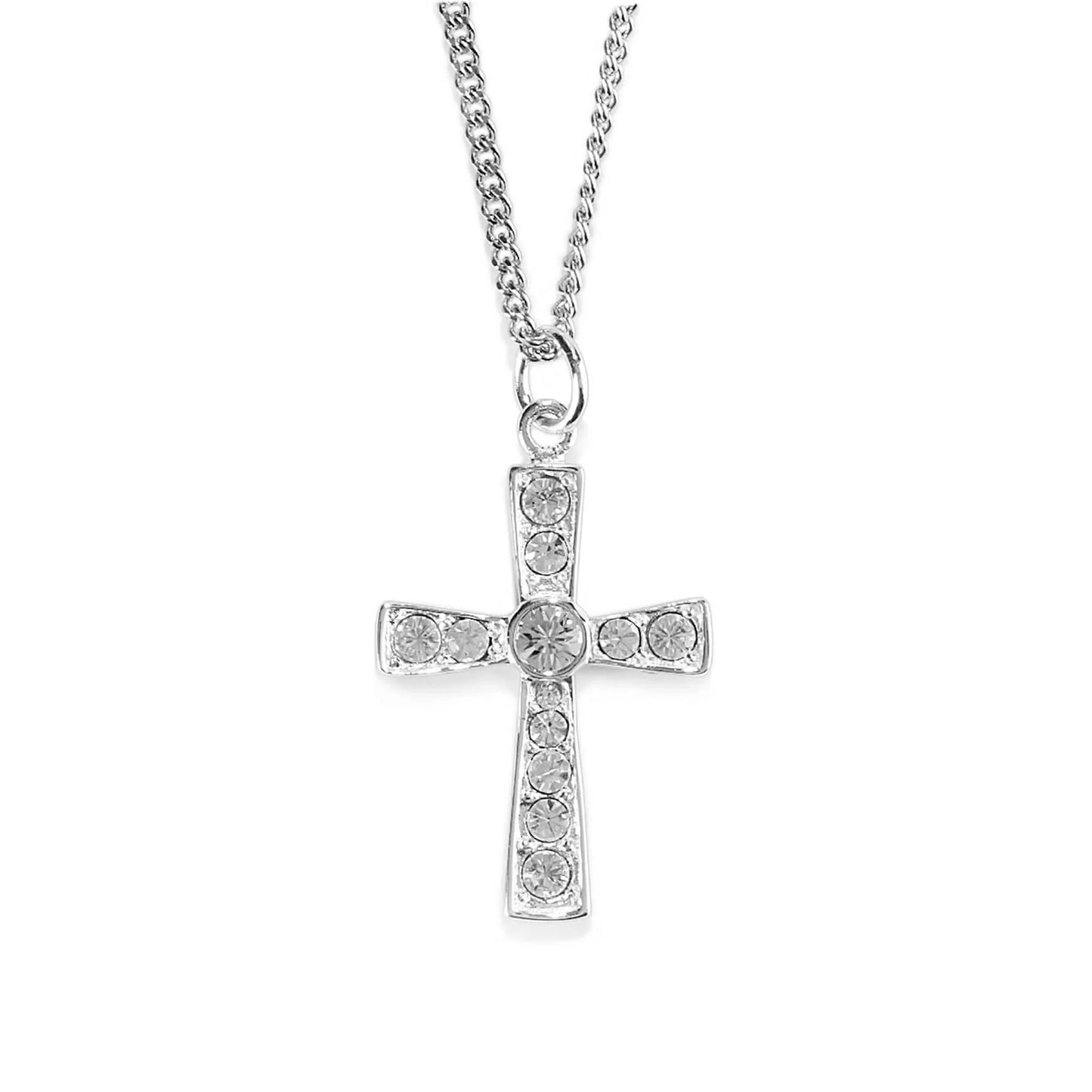 Silver Plated Flare Cross Necklace - LiberTees for All
