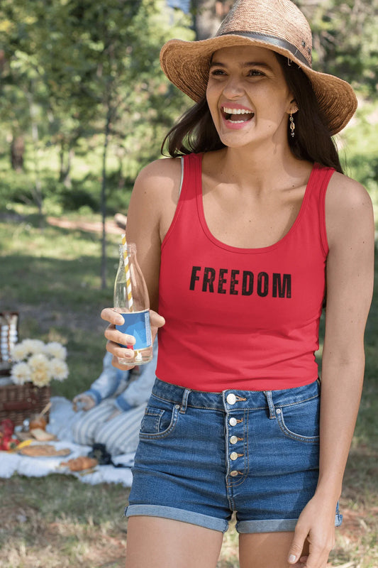 Tank Top - Patriotic Freedom Women's Ideal Racerback Tank - LiberTees for All