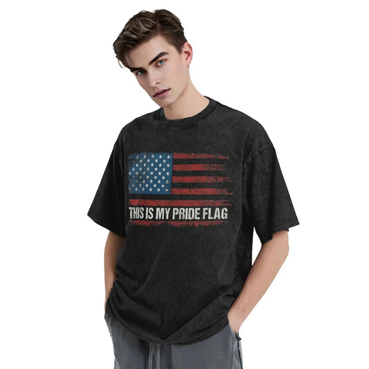 This Is My Pride Flag Men Washed Casual Tee Shirt - LiberTees for All