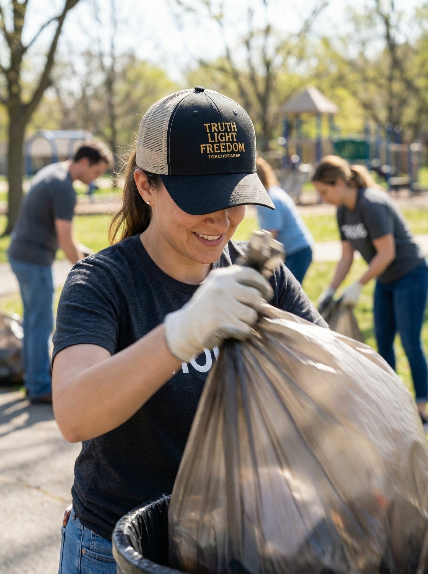 Truth Light Freedom Torchbearer Women's Washed Mesh - Back Cap - LiberTees for All
