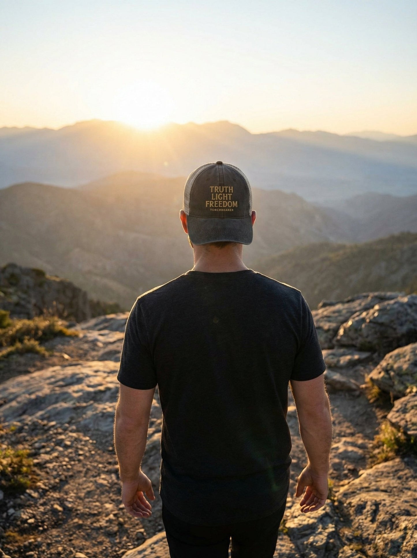 Truth Light Freedom Torchbearer Women's Washed Mesh - Back Cap - LiberTees for All