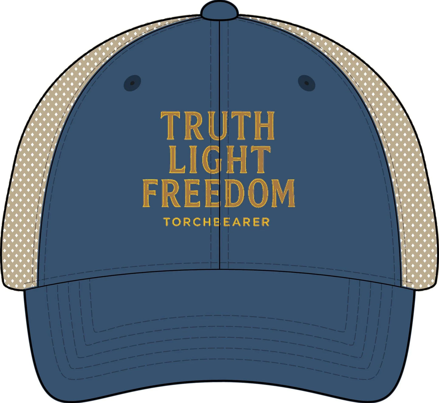 Truth Light Freedom Torchbearer Women's Washed Mesh - Back Cap - LiberTees for All
