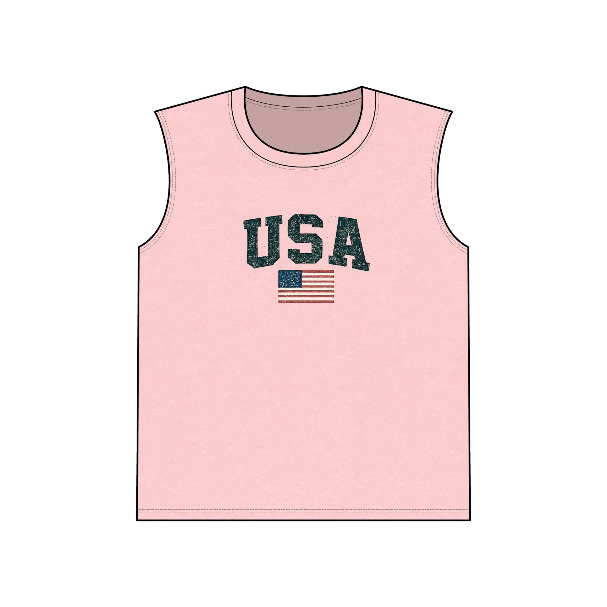 USA Flag Muscle Tank Top — Patriotic Sleeveless Jersey for 4th of July & Summer - LiberTees for All