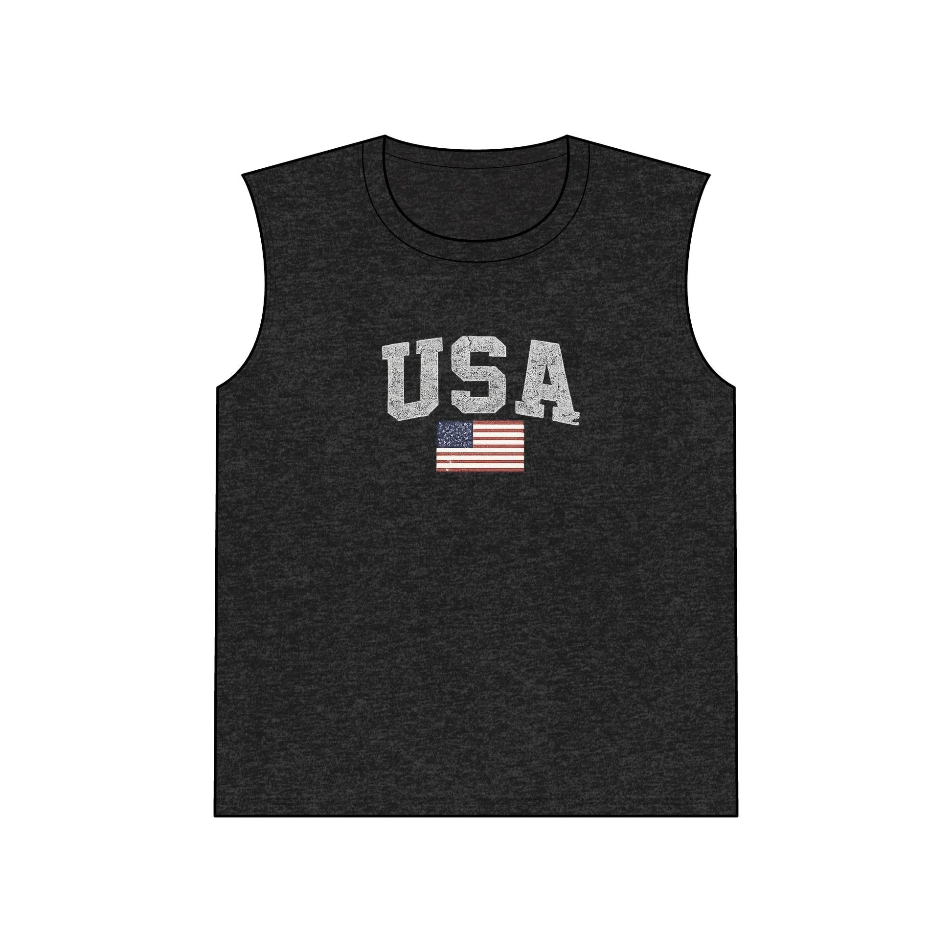 USA Flag Muscle Tank Top — Patriotic Sleeveless Jersey for 4th of July & Summer - LiberTees for All