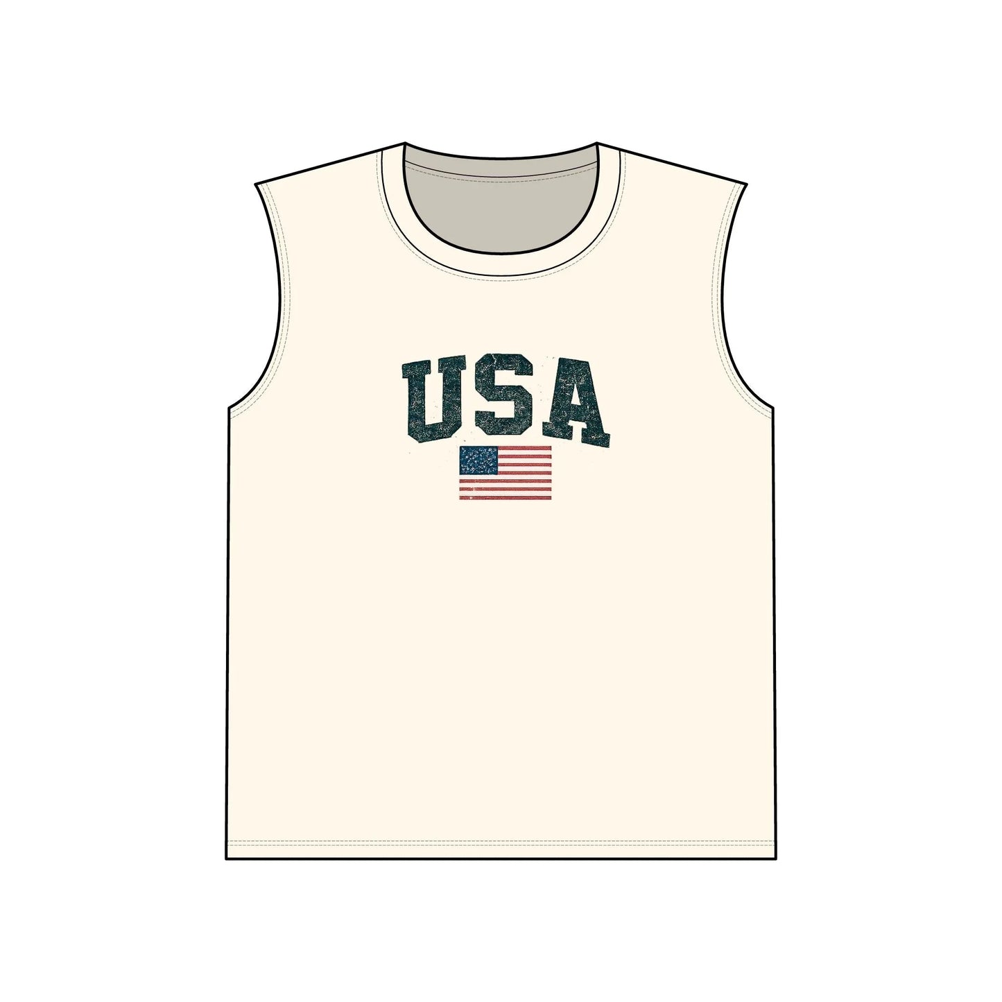 USA Flag Muscle Tank Top — Patriotic Sleeveless Jersey for 4th of July & Summer - LiberTees for All