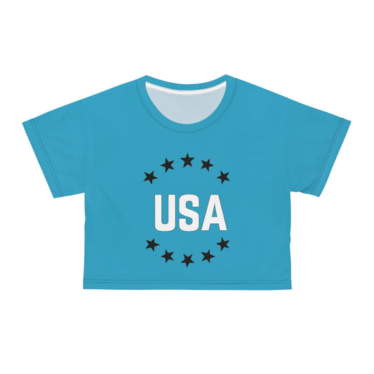 USA Stars Crop Tee — Patriotic Women's Cropped T-Shirt for 4th of July - LiberTees for All