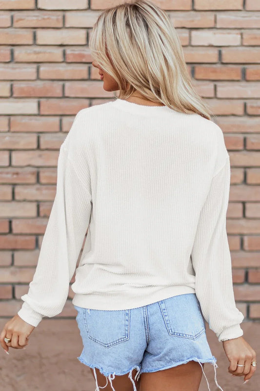 White USA Flag Corded Graphic Sweatshirt - LiberTees for All