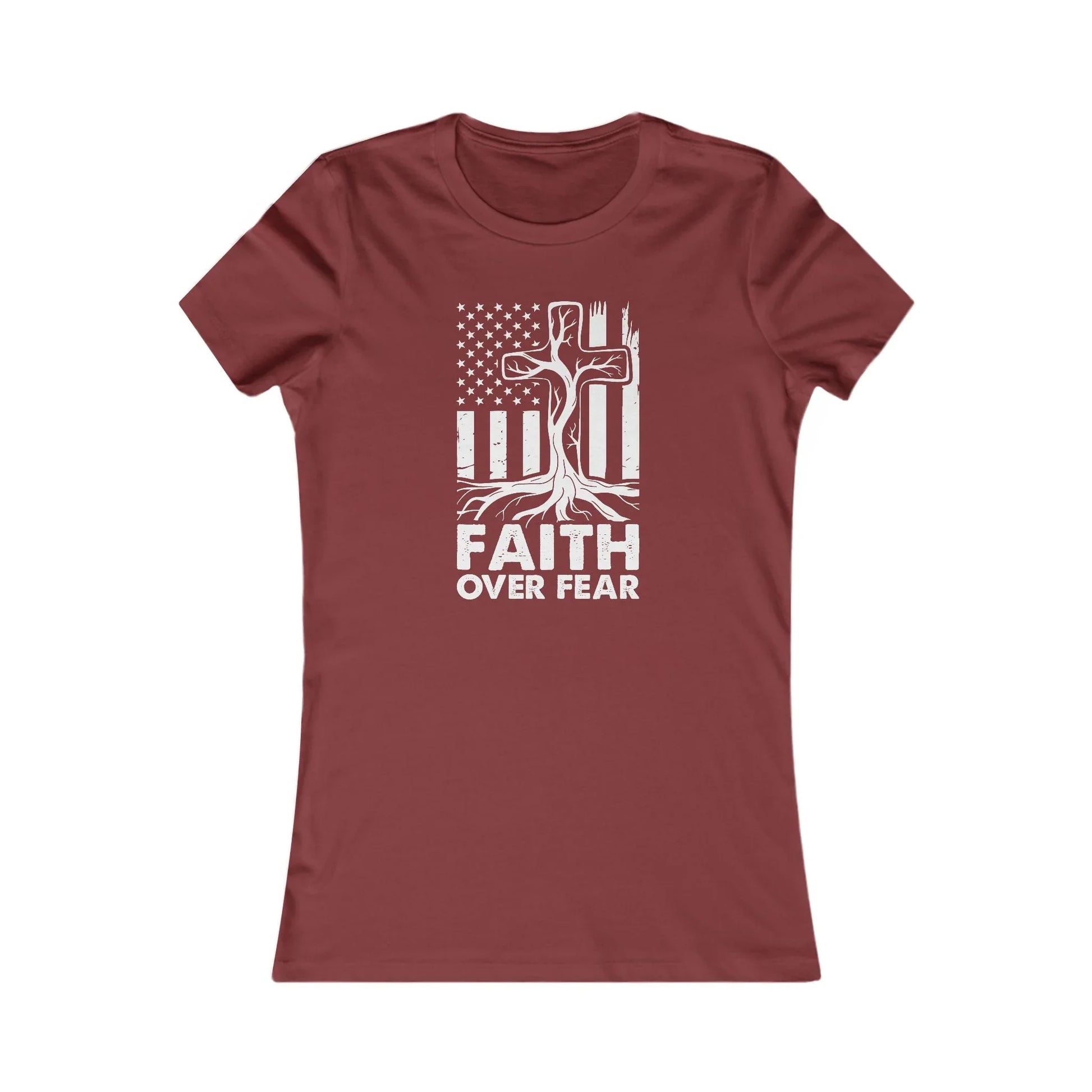 Women's Tee - Faith over Fear Tree with Roots Graphic Shirt - LiberTees for All
