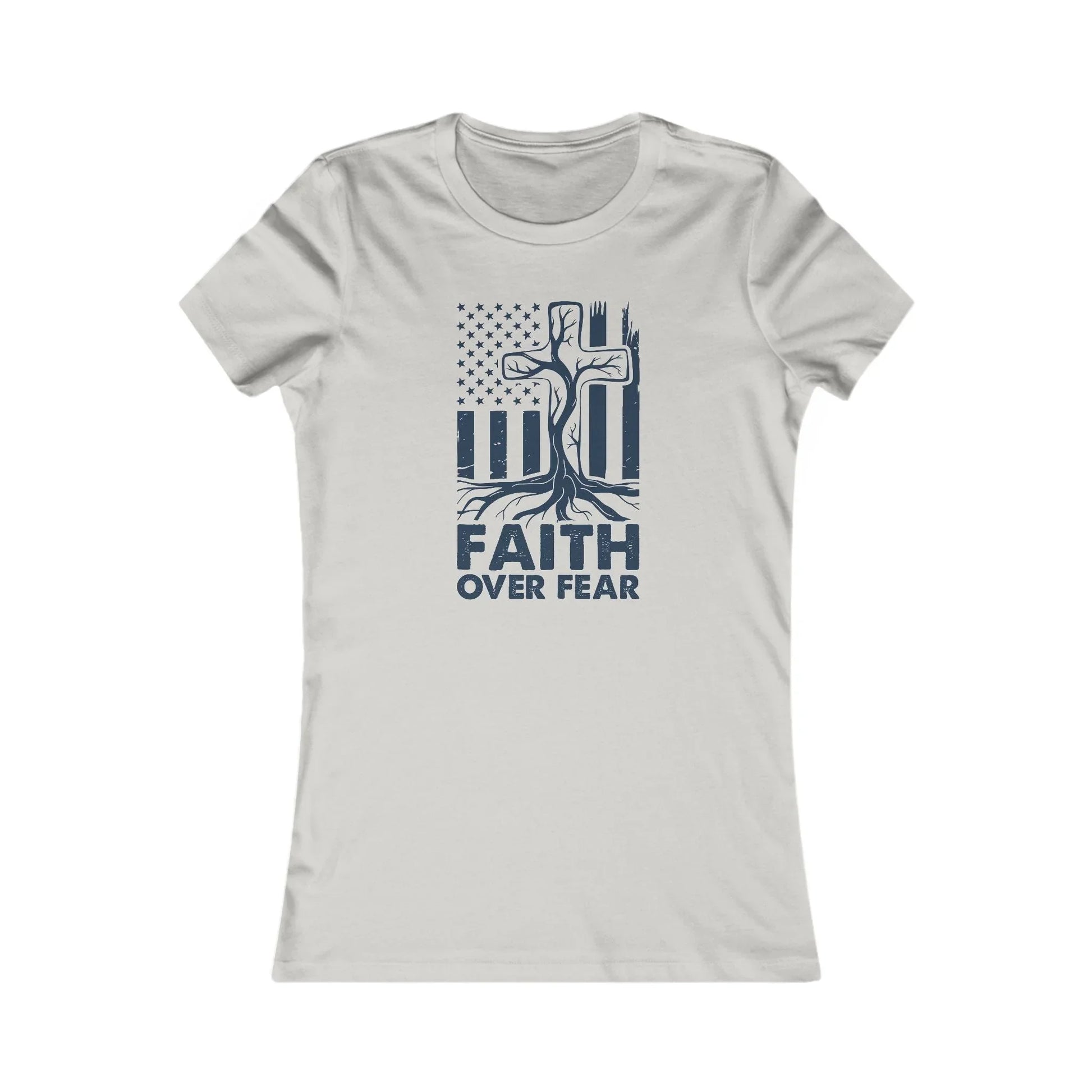 Women's Tee - Faith over Fear Tree with Roots Graphic Shirt - LiberTees for All